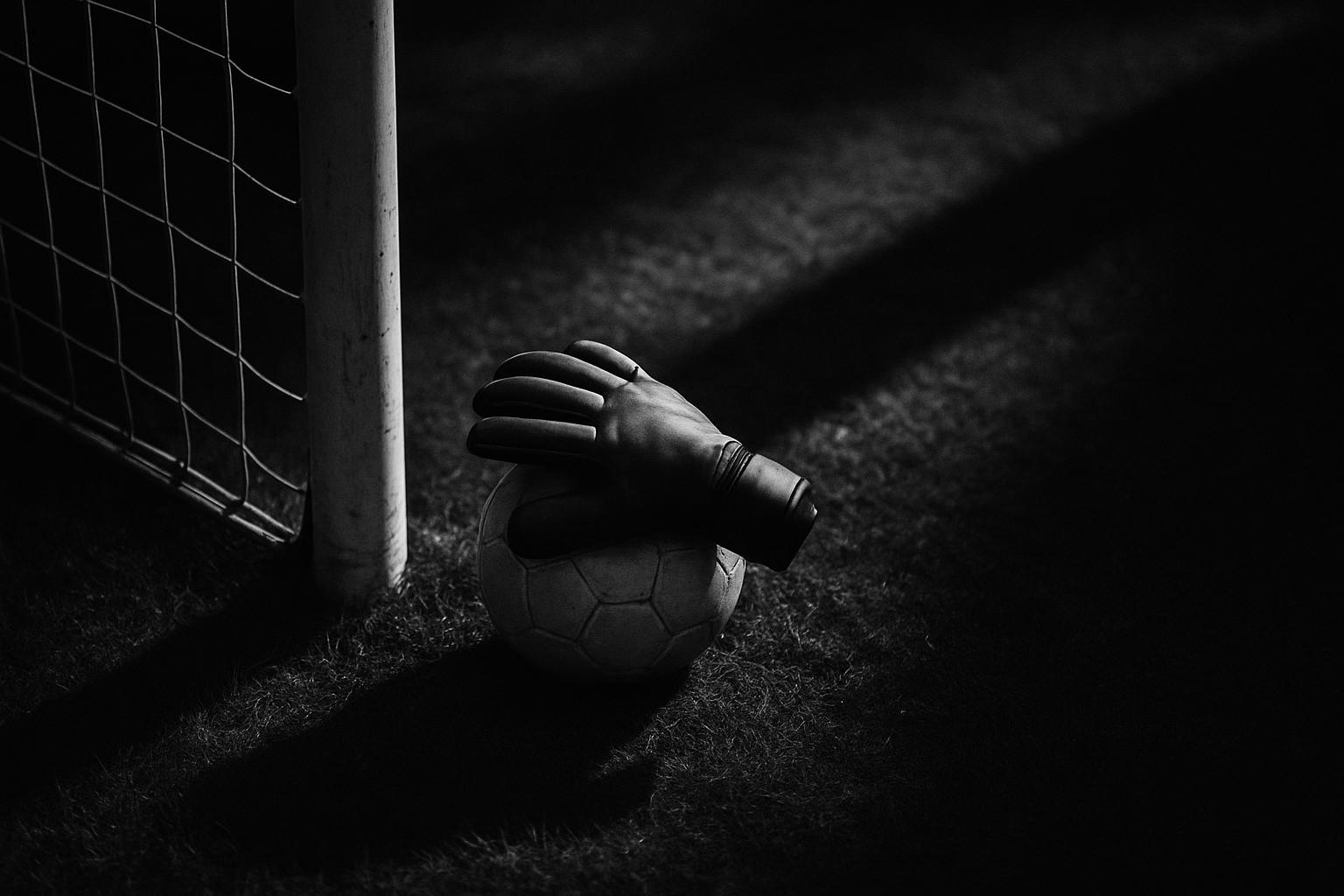 Grayscale editorial illustration: Leeds Open Talks With Man City For James Trafford, A Quiet Reset In Goal