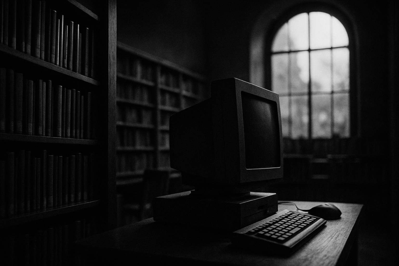 Grayscale editorial illustration: The Web Is Becoming a Museum, and That's Fine